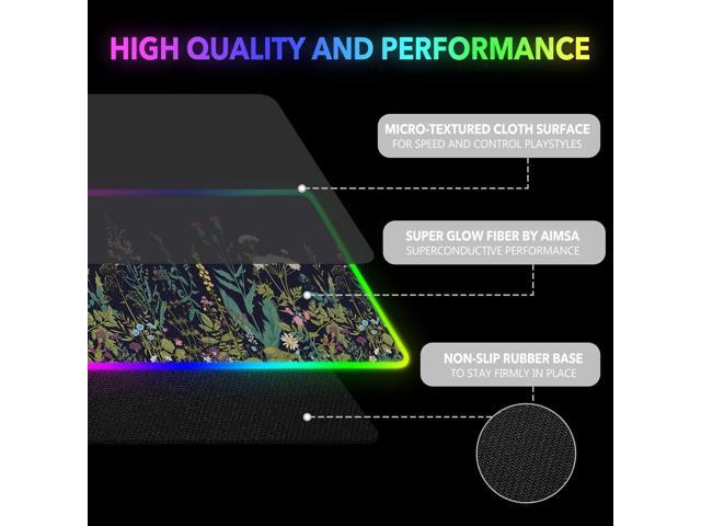 KEHIPI RGB Gaming Mouse Pad Large, Keyboard Led Mousepad Extended 35.4 x 15.8 inch Non-Slip Rubber Base with 14 Lighting Modes, Big Desk Mat...