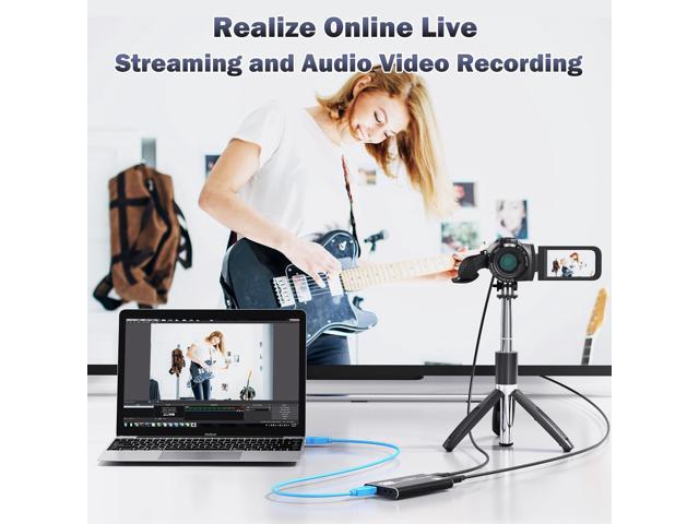 KEHIPI Capture Card, 4K HDMI Audio Capture Card Video Recorder with Mic and HDMI Loop-Out for Gaming/Live Streaming/Conference, Works for Nintendo...