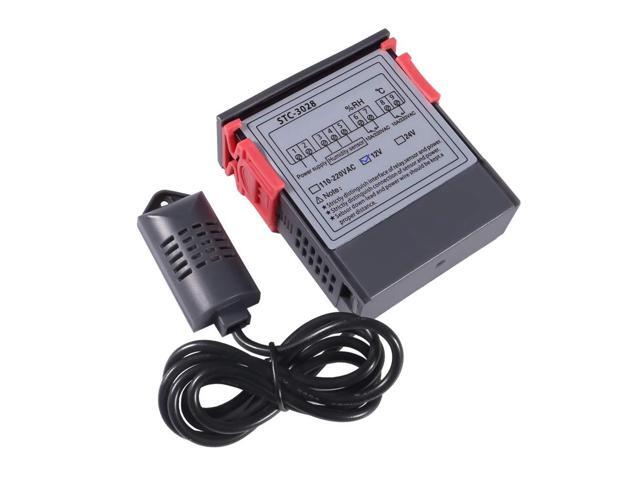KEHIPI STC-3028 DC 12V Digital Display Thermostat Temperature Controller Adjustable Thermostat Controller with SHT20 Waterproof Sensor