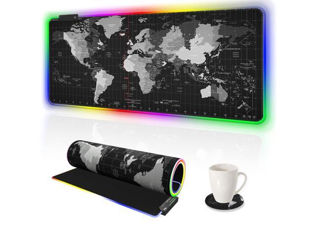 KEHIPI RGB Gaming Mouse Pad Extended, Large Led Mousepads Non-Slip Rubber Base with 14 Lighting Modes, Computer Keyboard Mat Soft Desk pad...