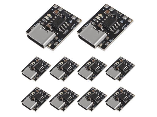 KEHIPI 10PCS TP4057 1A Lithium Battery Charging Protection Board Module with Protection Type-C USB Charging Boards 3.7V 4.2V TP4056 Upgraded