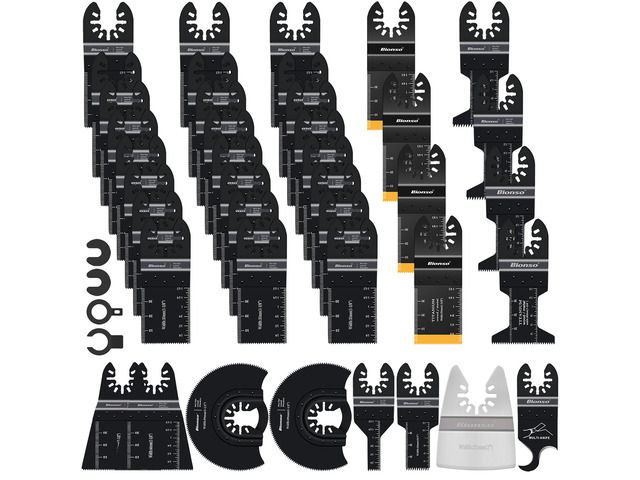 40 PCS Oscillating Saw Blades, Premium Multitool Kit for Wood Metal Plastics, Tool Blades Fit Dewalt Worx Rockwell Wen Milwaukee Makita Ryobi Bosch...