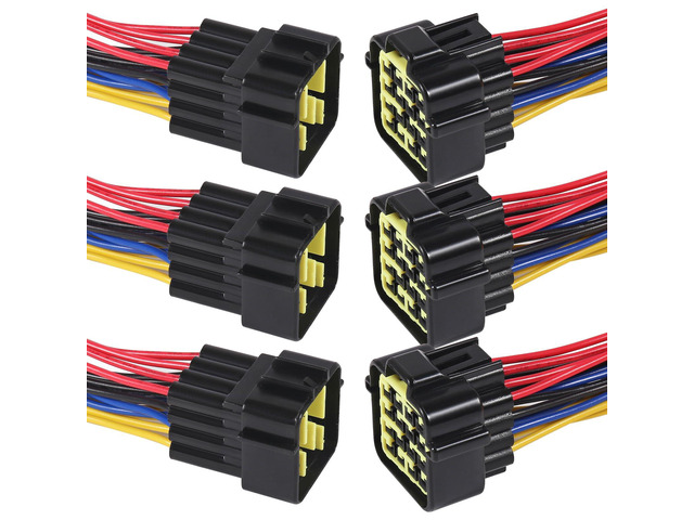 KEHIPI 3Kits 16Pin Connector Waterproof Connector,Male and Female Way 16 AWG Wire Suitable for car Truck, Boat and Other Wire Connection