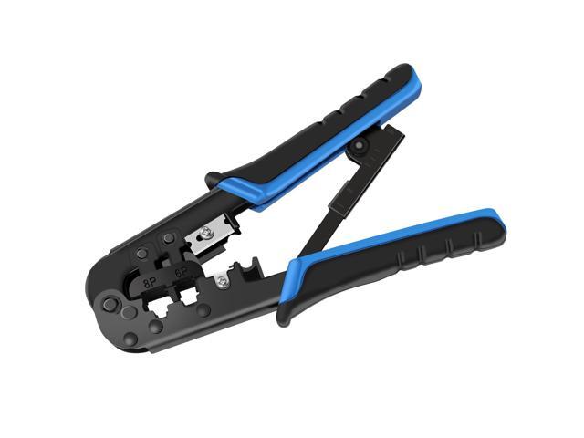KEHIPI RJ45 Crimp Tool for Cat5 Cat5e Cat6, RJ-11, 6P/RJ-12, 8P/RJ-45 Crimp, Cut and Strip RJ45 Crimping Tool, Portable Ethernet Crimper Networking...