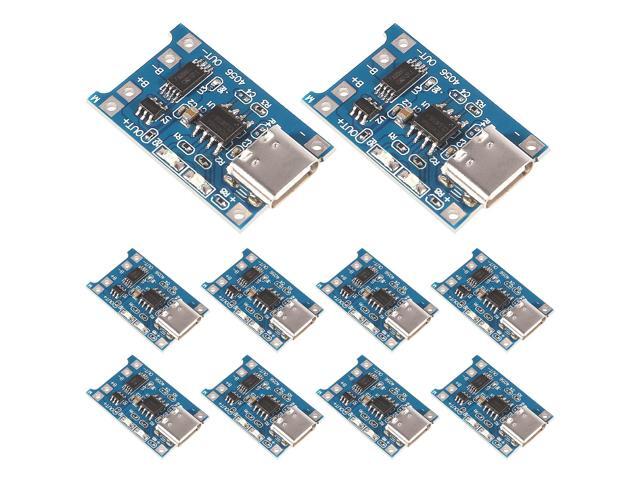 KEHIPI 10pcs TP4056 Type-c USB 5V 1A 18650 Lithium Battery Charger Module Charging Board with Dual Protection Functions (10pcs TP4056 Type-c USB)