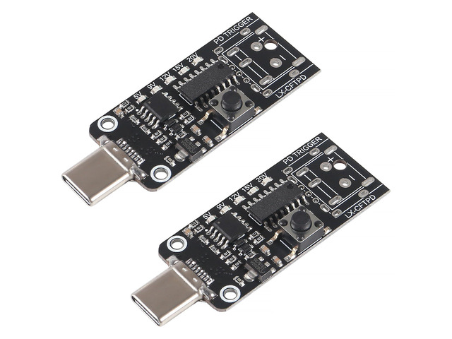 KEHIPI 2PCS 100W 5A USB-C Fast Charge USB-C PD QC DC 5V 9V 12V 15V 20V Adjustable Voltage Power Trigger Module 5A Type-C Male Input