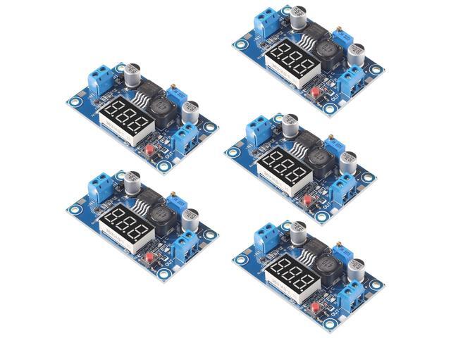 KEHIPI 5-Pack LM2596s Buck Converter DC to DC Step-Down Voltage Regulator Power Module 36V 24V 12V to 5V 2A Voltage Stabilizer with LED Display