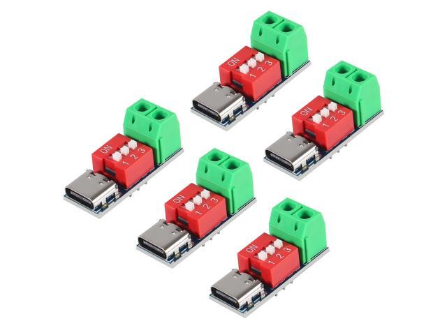 KEHIPI 5PCS USB-C PD Trigger Board Module PD/QC Decoy Board Fast Charge USB Type-c to 5V9V12V20V High Speed Charger Power Delivery Boost Module