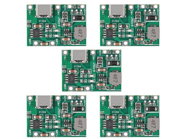 KEHIPI 5PCS Type-C USB 3.7V 4.2V 1A 5W Lithium Li-ion 18650 Battery Charger Board DC-DC Step Up Boost Module TP4056 DIY Kit Parts