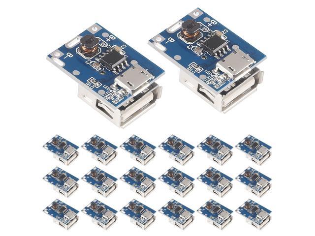KEHIPI 20PCS Boost Step Up 5V 1A Power Supply Module Lithium Battery Charge Protection Board 134N3P DIY Charger USB and Micro USB Port with LED...
