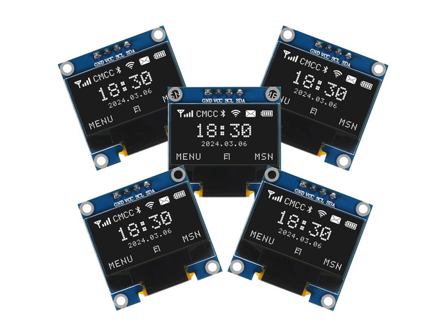 KEHIPI 5PCS 0.96 Inch OLED I2C IIC Display Module 12864 128x64 Pixel SSD1306 Mini Self-Luminous OLED Screen Board Compatible with Arduino Raspberry...