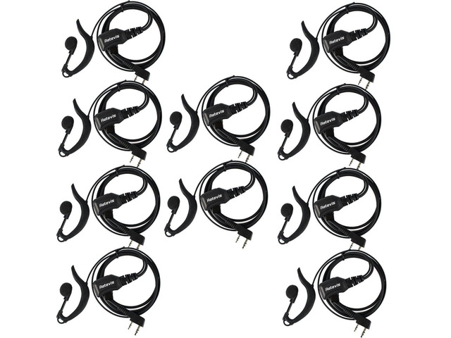 KEHIPI Walkie Talkie Earpiece with Mic,Volume Adjust,G Shape, for RT22 RT68 RT21 H-777 H-777S RT86,Compatible with Baofeng UV-5R 888S pxton Kenwood...