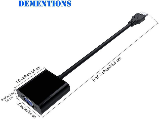 KEHIPI USB to VGA Adapter, USB 3.0/2.0 to VGA Adapter 1080P HD Multi-Display Video Converter, Compatible with Windows 7/8 / 8.1/10 for Desktop,...