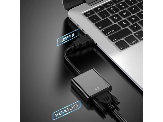 KEHIPI USB to VGA Adapter, USB 3.0/2.0 to VGA Adapter 1080P HD Multi-Display Video Converter, Compatible with Windows 7/8 / 8.1/10 for Desktop,...