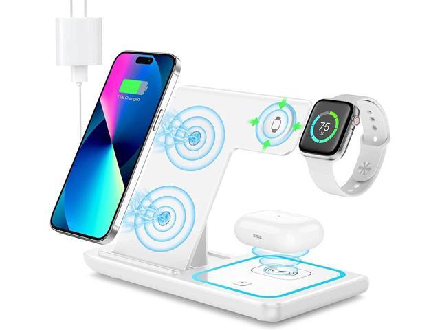 Wireless Charger, KEHIPI 3 in 1 Wireless Charging Station, Fast Wireless Charger Stand for iPhone 14/13/12/11/Pro/Max/XS/XR/X/8/Plus, for Apple...