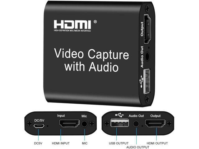 Audio Video Capture Card,KEHIPI USB 2.0 1080P 60FPS HDMI Video Game Capture Card with Loop Out, Record High Definition Game Capture Recording Box...