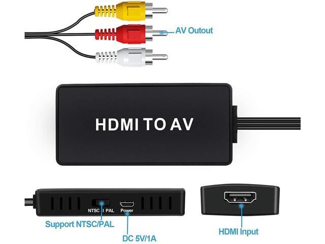 HDMI to RCA Converter,KEHIPI HDMI to AV Composite Video Audio Converter Adapter, Supports PAL/NTSC for PS One, PS2, PS3, Nintendo 64, STB, VHS,...