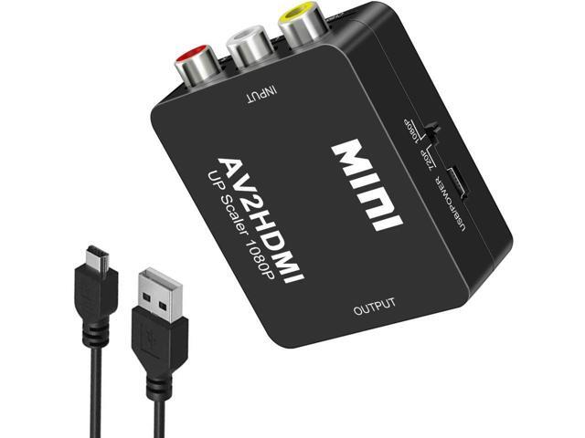 KEHIPI RCA to HDMI, AV to HDMI Converter, 1080P Mini RCA Composite CVBS AV to HDMI Video Audio Converter, with USB Power Cable for PC Laptop Xbox...
