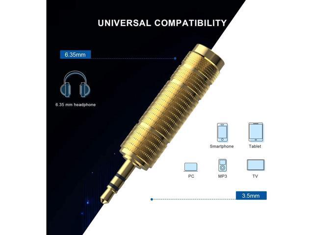 KEHIPI Headphone Adapter 6.35mm (1/4 Inch) Male to 3.5mm (1/8 Inch) Female and 3.5 mm Male Plug to 6.35 mm Female Jack, Audio Stereo TRS Converter...