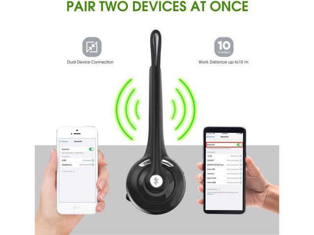 Bluetooth Headset with Microphone,KEHIPI V5.1 Noise Canceling Wireless On Ear Headphones, Bluetooth Headphones with Mic, Phone Headset Mute Button...