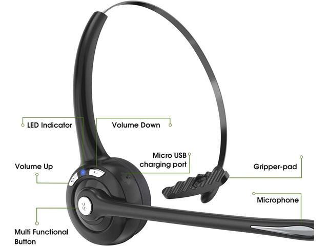 Bluetooth Headset with Microphone,KEHIPI V5.1 Noise Canceling Wireless On Ear Headphones, Bluetooth Headphones with Mic, Phone Headset Mute Button...