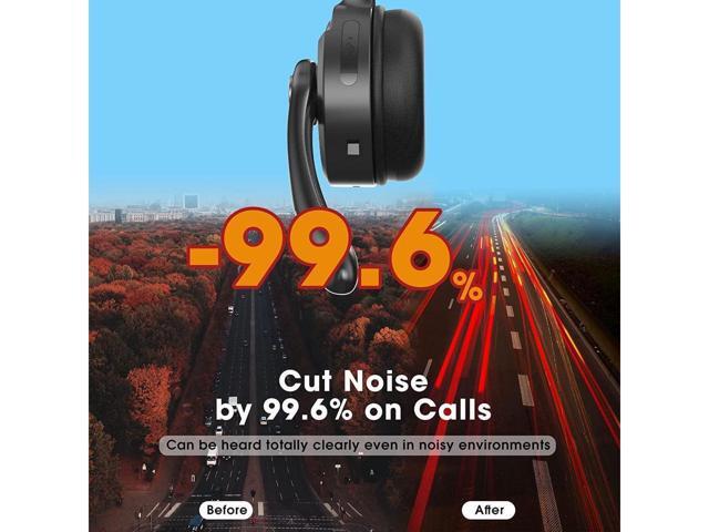 Bluetooth Headset with Microphone,KEHIPI Noise Canceling Wireless On Ear Headphones, Bluetooth Headphones with Mic Charging Base, Phone Headset...