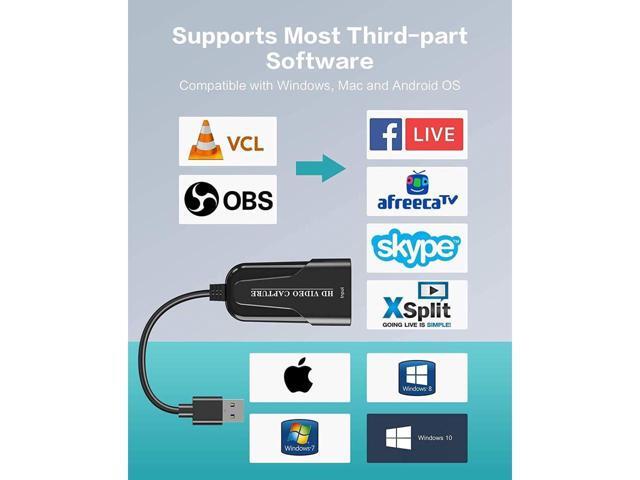 KEHIPI Audio Video Capture Card, Full HD UP to 1080P HDMI to USB 2.0 Live Video Recorder Game Capture Card for Live Broadcasting, High Definition...