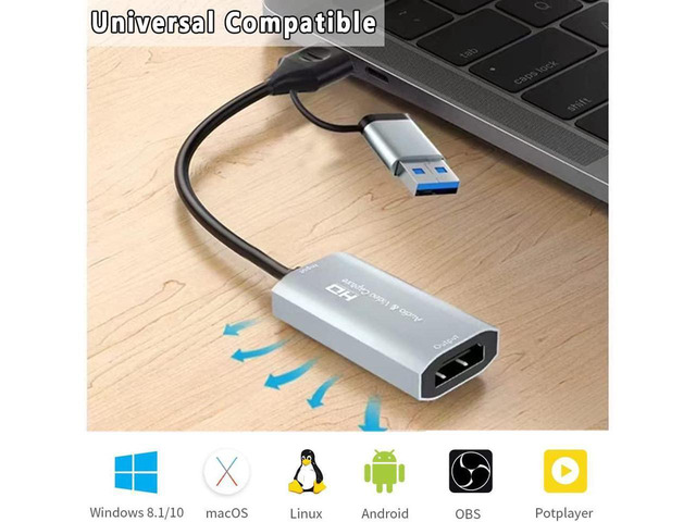 HDMI Video Capture Card,KEHIPI 4K HDMI to USB Capture Card Full HD Video Capture Device with Audio via DSLR, Camcorder, Action Cam for Streaming,...