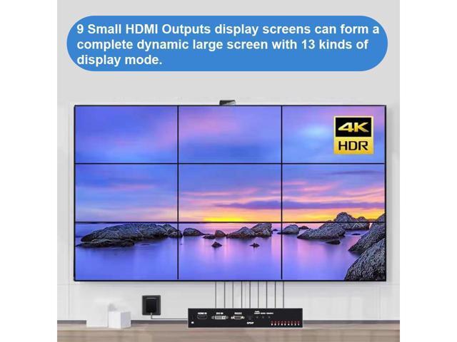 KEHIPI 3x3 HDMI Video Wall Controller, 1080P@60Hz HDMI DVI TV Wall Processor, 1080P HDMI Video Image Processor, HDMI & DVI Input with RS232, 180...