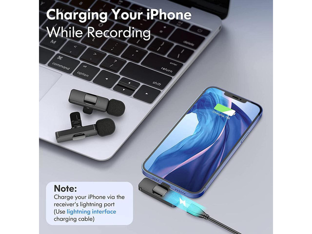 KEHIPI Wireless Lavalier Stand Microphone for: 2 clip-on microphones for mobile video recording, professional Lav microphone for YouTube ...