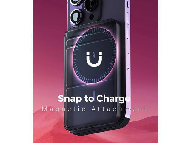 KEHIPI Portable Charger, 5000mAh Magnetic Power Bank Mini Wireless Portable Charger Foldable with Stand and LED Indicator for iPhone 14 13 12...