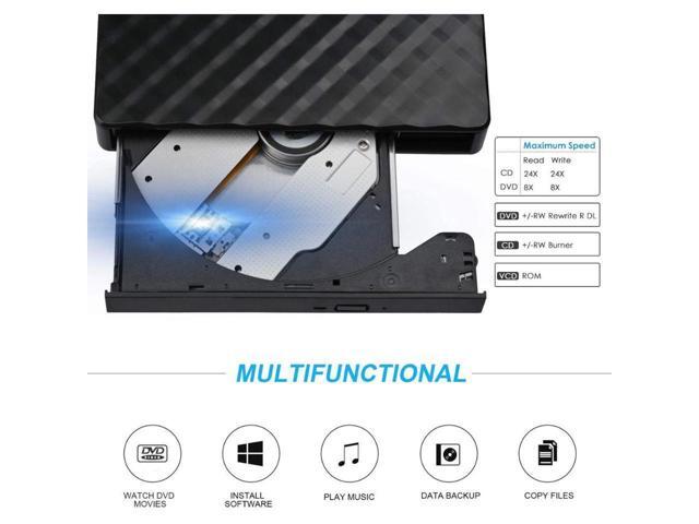 USB 3.0 External CD Drive, KEHIPI CD/DVD-RW Drive, CD-RW Rewriter Burner Superdrive for High Speed Data Transfer for Laptop Notebook PC Desktop...