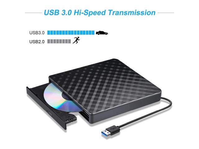 USB 3.0 External CD Drive, KEHIPI CD/DVD-RW Drive, CD-RW Rewriter Burner Superdrive for High Speed Data Transfer for Laptop Notebook PC Desktop...