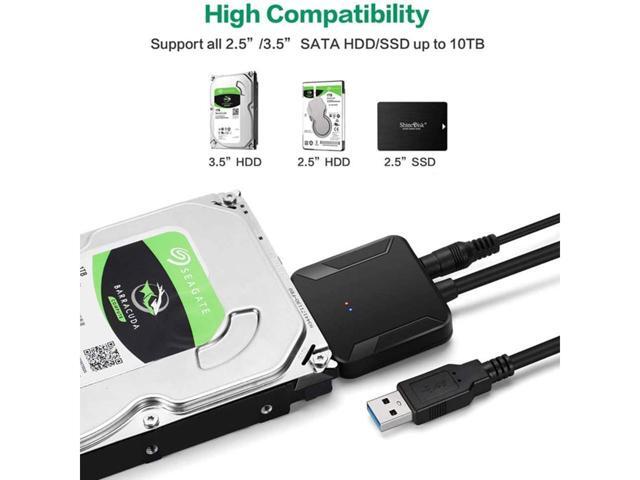 KEHIPI USB 3.0 to SATA Adapter Cable for 2.5' 3.5' SSD/HDD Drives, SATA to USB 3.0 External Converter 22 pin Hard Drive Connector