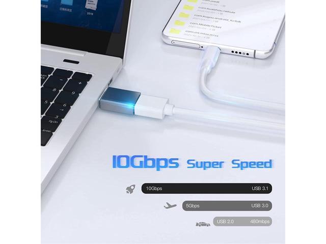 KEHIPI 4 Pack USB C to USB Adapter (2 Pack) & USB to USB C Adapter (2 Pack), USB A to USB C 3.1 Adapter, Type C to USB Adapter Compatible with...