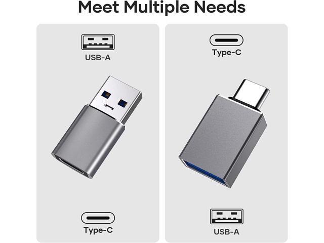 KEHIPI 4 Pack USB C to USB Adapter (2 Pack) & USB to USB C Adapter (2 Pack), USB A to USB C 3.1 Adapter, Type C to USB Adapter Compatible with...