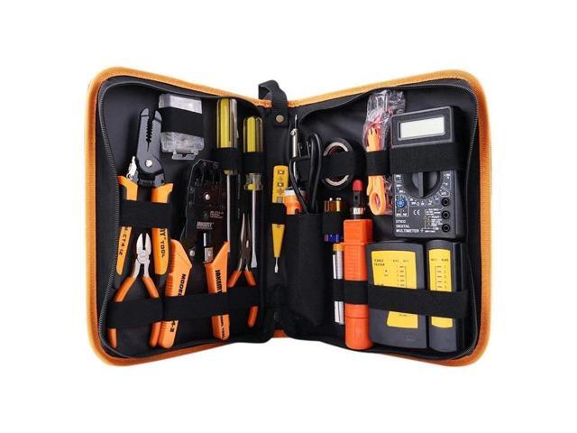 KEHIPI Network Tool Kit Set of 17 Ethernet Cable Crimper Punch Down Tool RJ45 Crimp Tool Kit 8P8C 4P4C 6P6C Connectors RJ45 RJ11 Lan Cat5 Cat6...