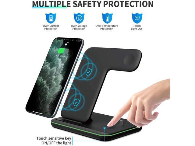 KEHIPI Wireless Charger 3 in 1 Charger Stand 15W QI Fast Charging Station for Apple iWatch Series 5/4/3/2/1,AirPods, Compatible with iPhone 11...