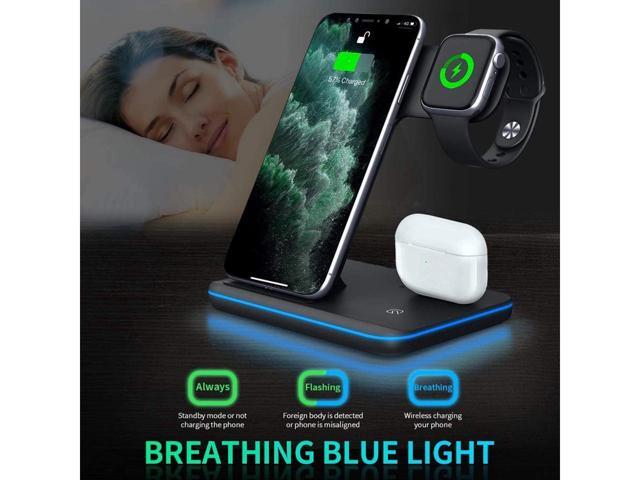 KEHIPI Wireless Charger 3 in 1 Charger Stand 15W QI Fast Charging Station for Apple iWatch Series 5/4/3/2/1,AirPods, Compatible with iPhone 11...
