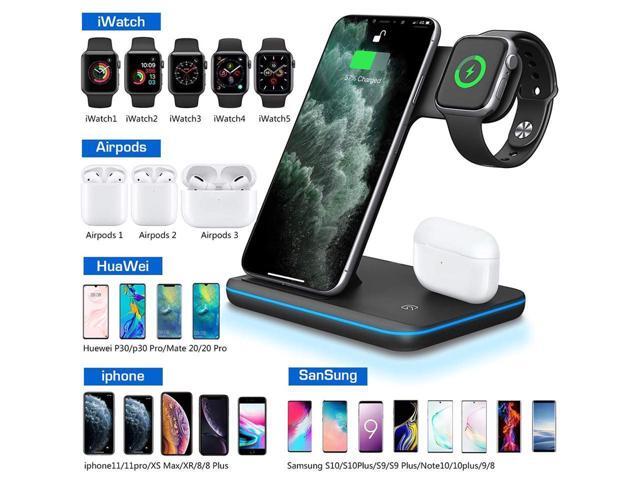 KEHIPI Wireless Charger 3 in 1 Charger Stand 15W QI Fast Charging Station for Apple iWatch Series 5/4/3/2/1,AirPods, Compatible with iPhone 11...