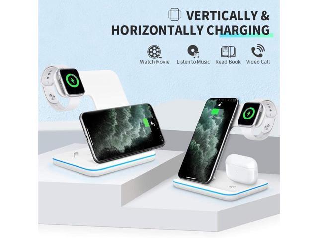 KEHIPI Wireless Charger 3 in 1 Charger Stand 15W QI Fast Charging Station for Apple iWatch Series 5/4/3/2/1,AirPods, Compatible with iPhone 11...