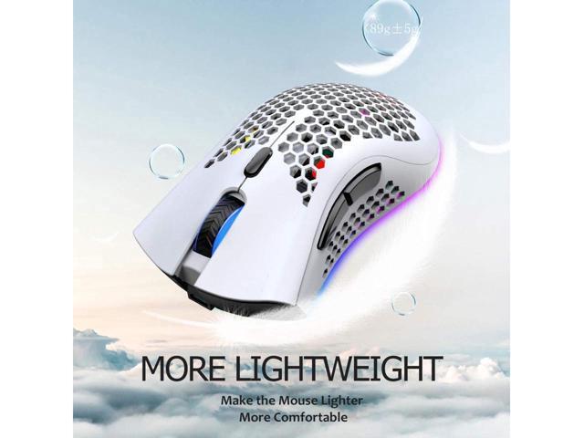 KEHIPI Wireless Lightweight Gaming Mouse Honeycomb with 7 Button Multi RGB Backlit Perforated Ergonomic Shell Optical Sensor Adjustable DPI...