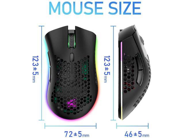 KEHIPI Wireless Lightweight Gaming Mouse Honeycomb with 7 Button Multi RGB Backlit Perforated Ergonomic Shell Optical Sensor Adjustable DPI...
