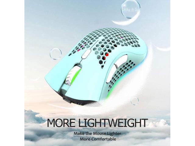 KEHIPI Wireless Lightweight Gaming Mouse Honeycomb with 7 Button Multi RGB Backlit Perforated Ergonomic Shell Optical Sensor Adjustable DPI...
