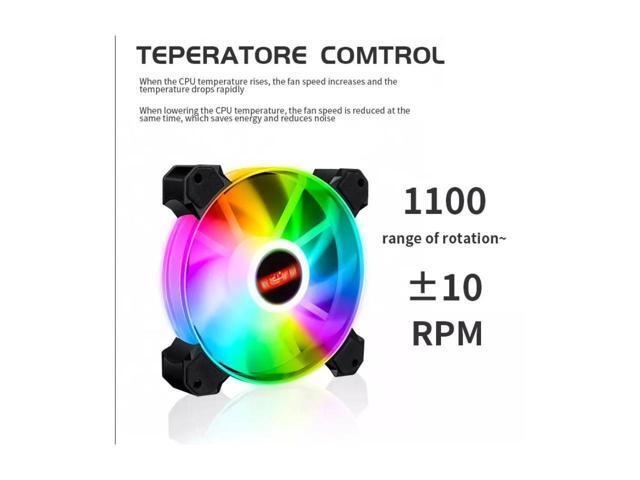 KEHIPI 3-Pack 120mm RGB Case Fan with Remote Controller, Computer Case 12cm Cooling Fan RGB 6PIN, RGB LED Quiet High Airflow Adjustable Color LED...