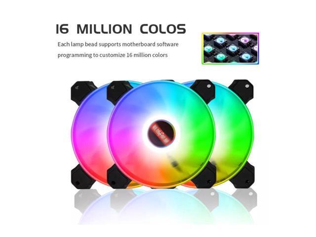 KEHIPI 3-Pack 120mm RGB Case Fan with Remote Controller, Computer Case 12cm Cooling Fan RGB 6PIN, RGB LED Quiet High Airflow Adjustable Color LED...