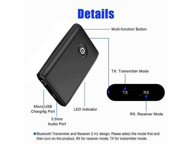 KEHIPI 2-in-1 Bluetooth 5.0 Transmitter Receiver with 3.5mm Jack Aux for TV PC Home Car Sound System