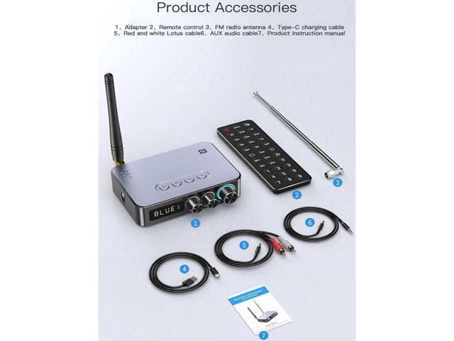 KEHIPI 4-in-1 Bluetooth 5.1 Transmitter Receiver for TV Wireless Bluetooth Adapter with Optical AUX RCA 6.5 Mic Connection, Low Latency NFC Audio...