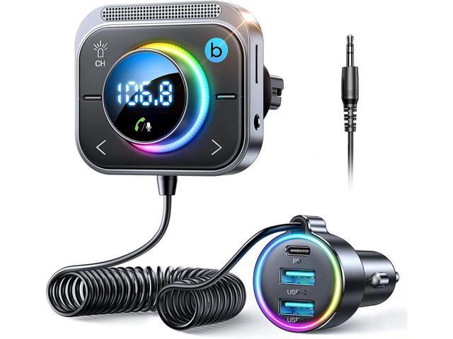 KEHIPI Bluetooth 5.3 FM/AUX Bluetooth Car Adapter,[Air Vent Installation & Bass Boost] 3 Ports PD & QC 3.0 FM Transmitter for Car, Radio Bluetooth...