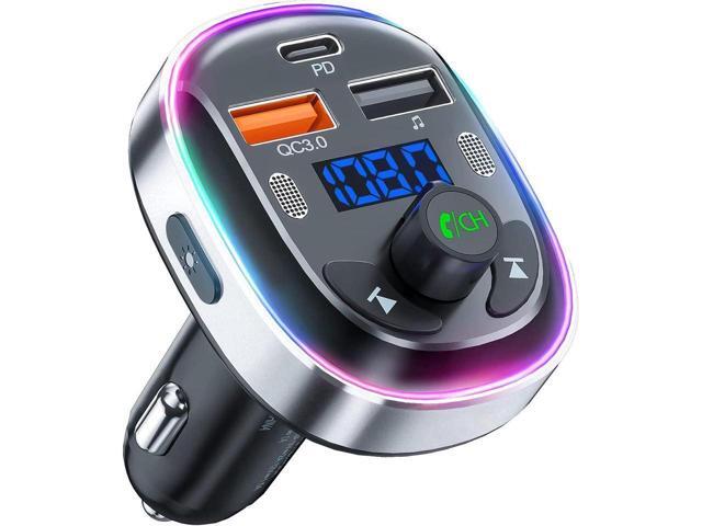 KEHIPI Bluetooth Car Adapter, Car FM Bluetooth 5.3 Transmitter for Auto [Stronger Dual Mics + Metal Shell] 30W PD & QC3.0 Support Handsfree Call,...